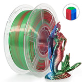 MINGDA Silk Tri-Color PLA Filament - Red/Green/Blue